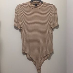 Mustard striped bodysuit plus size